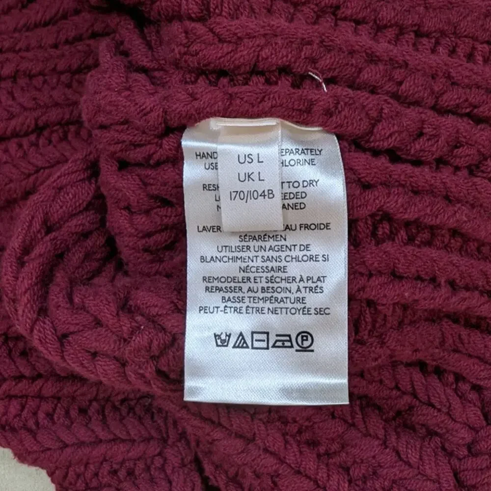 FREE PEOPLE | My Only Sunshine Burgundy Lose Knit Slouchy Sweater Mock Neck